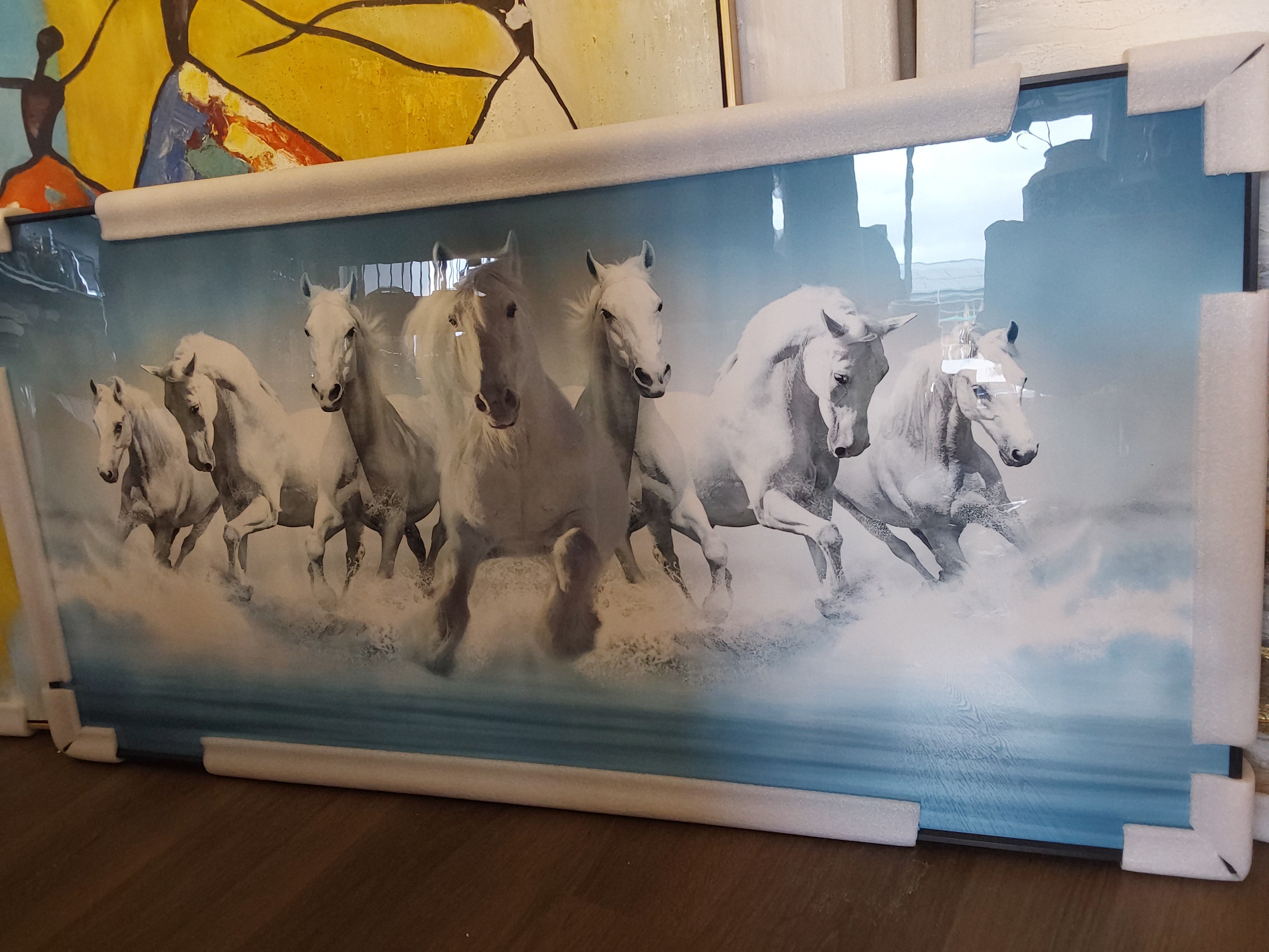 Porcelain 7 Horses Painting