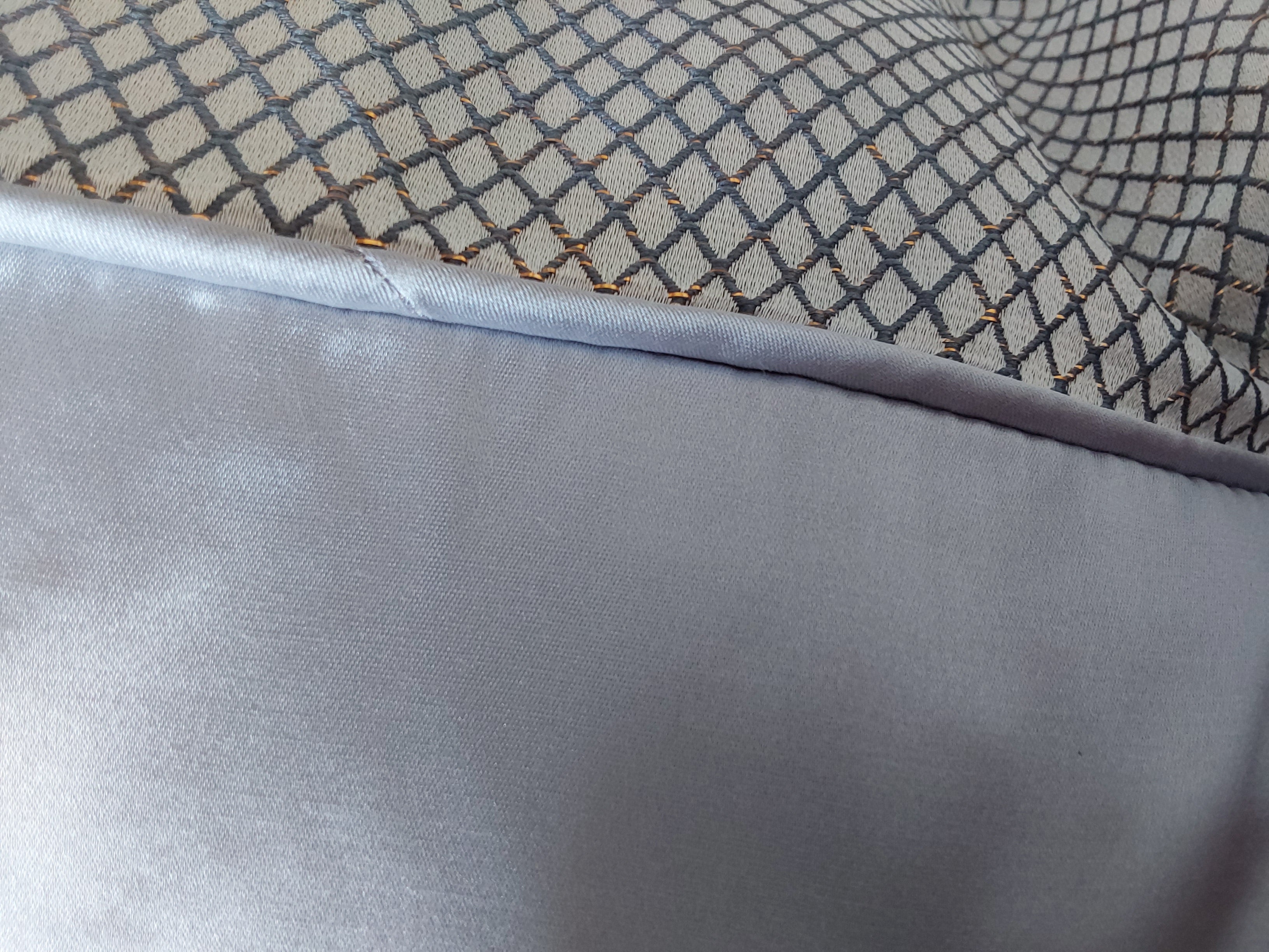 Silver Checkered Pattern Cushion