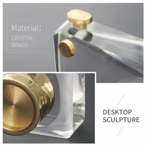 Brass and Crystal Camera Sculpture