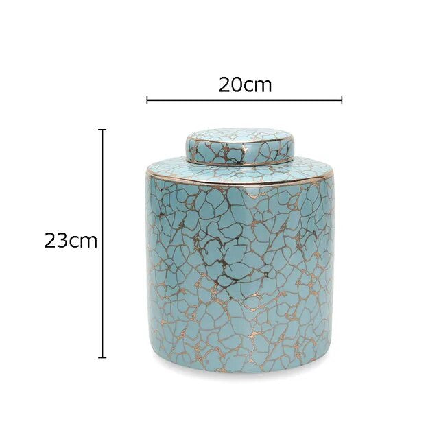 Geometry Pattern Ocean Colour Ginger Jar