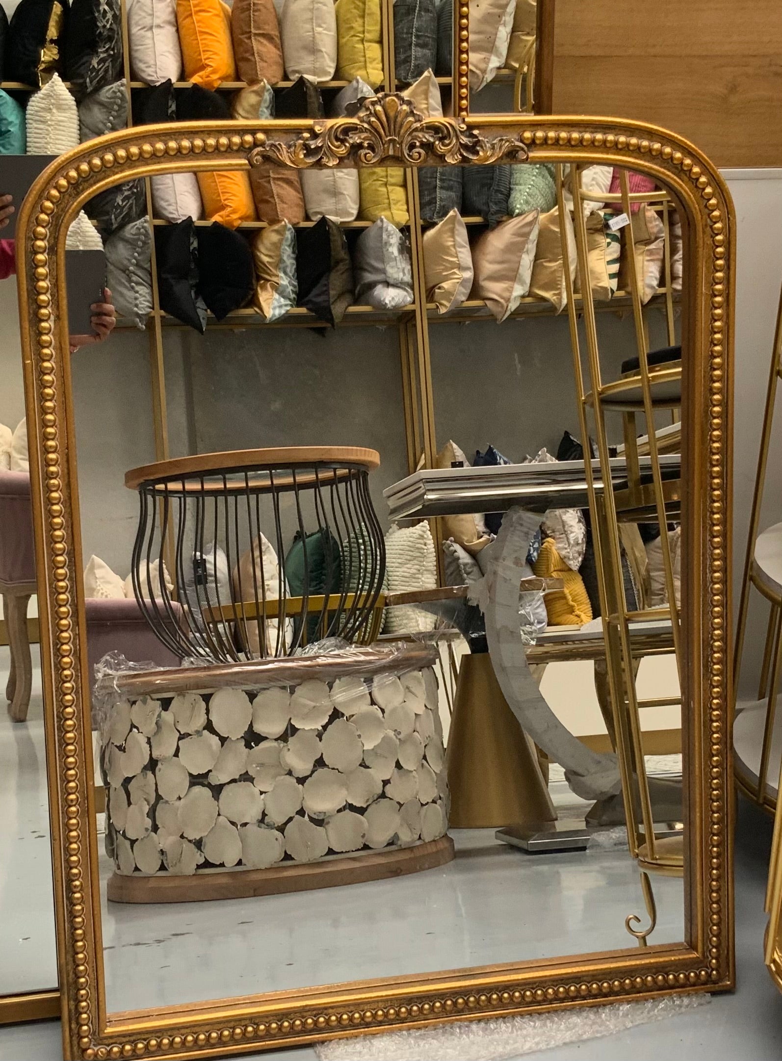 Nordic Gold Arched Wall Mirror