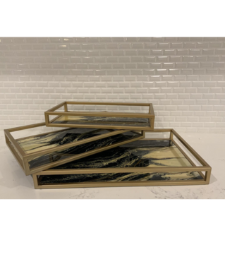 Mirrored Trays: Set of 3