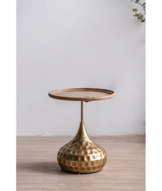 Hand Forged Round Table with Gold Base