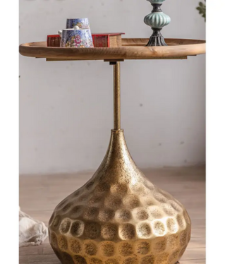 Hand Forged Round Table with Gold Base