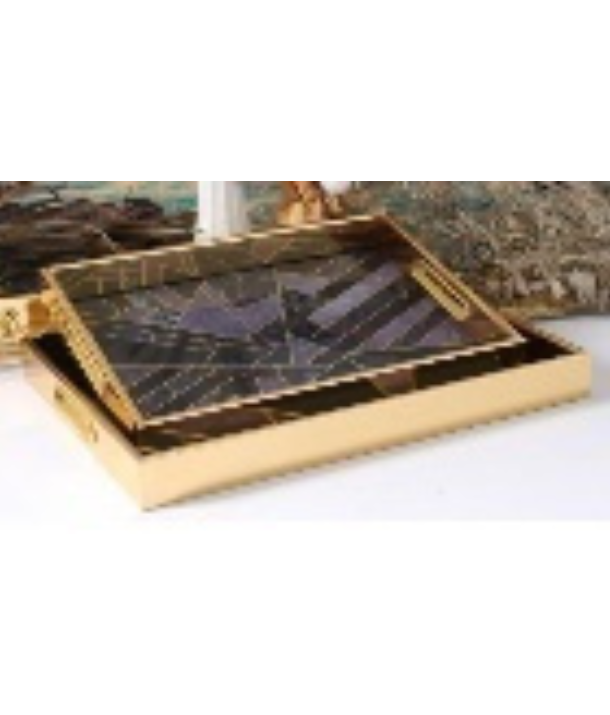 Glass serving Tray: Horizontal Lines