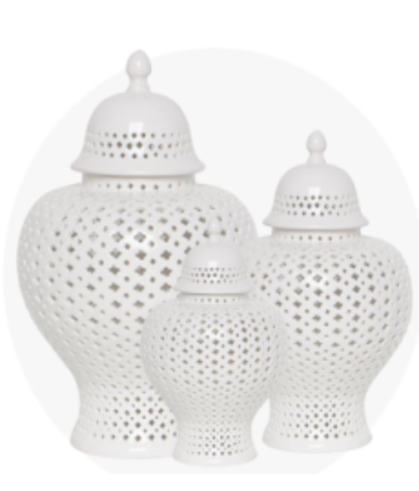 White Moroccan Temple Jar: Medium