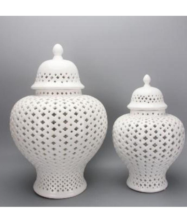White Moroccan Temple Jar: Medium