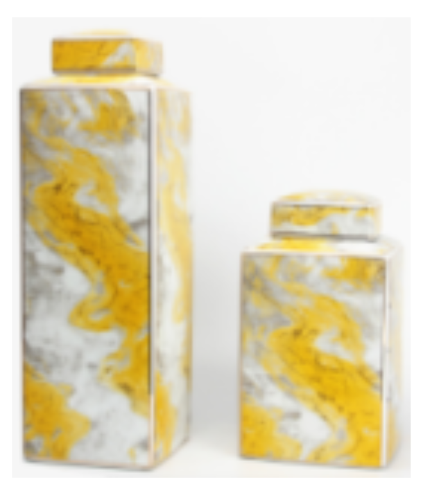 Yellow Ceramic Jar: Small