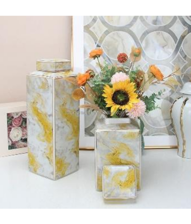 Yellow Ceramic Jar: Small