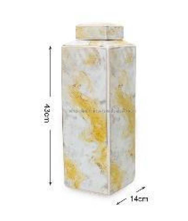 Yellow Ceramic Jar: Large
