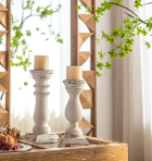 Washed-Wood-Candle Holder