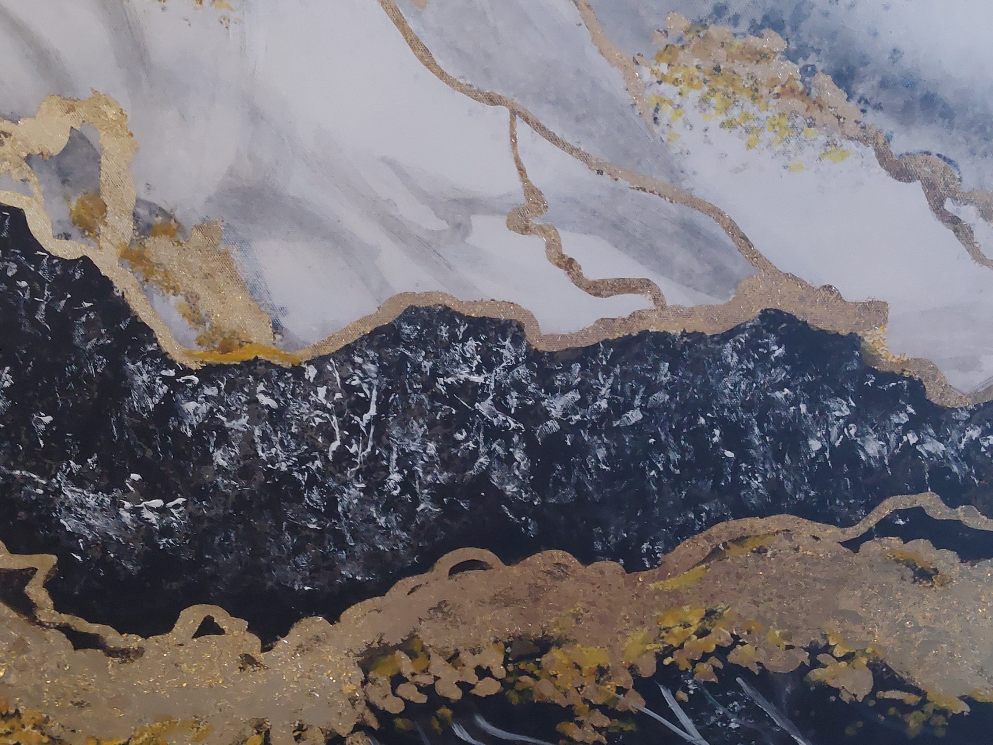 Black and Gold Foil Painting