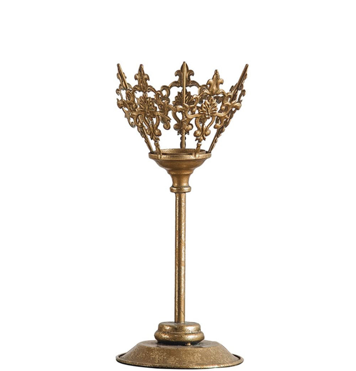 French Golden Brass Candlestick: Small