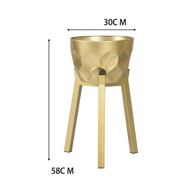 Pattern Brass Plant Stand- Medium
