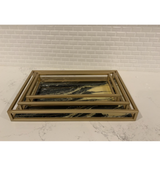 Mirrored Trays: Set of 3