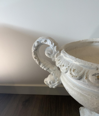 Weathered Urn Pot Planter in White