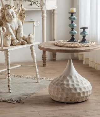 White Metal Base Finished with Oak top