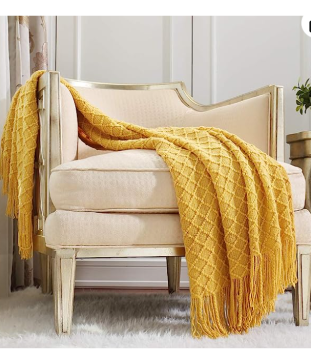 Warm Cozy Light Weight Blanket:
 Mustard Yellow