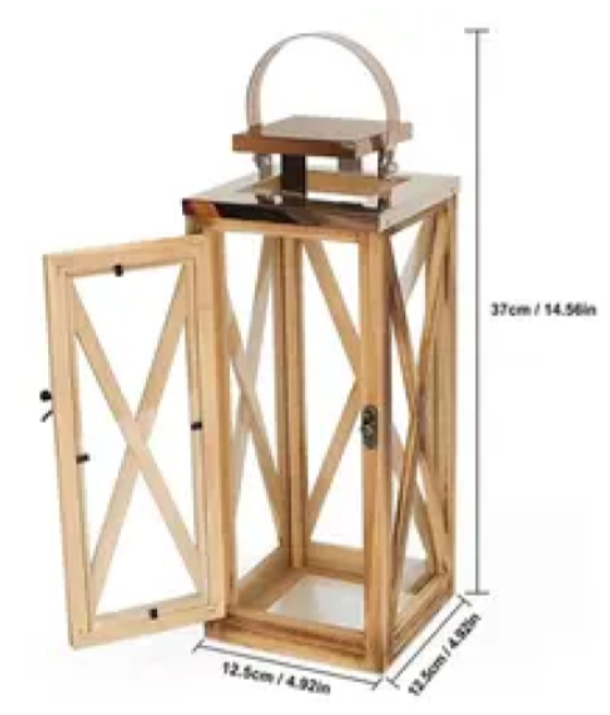 Wooden Lanterns-Rose Gold