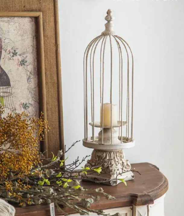 French Caged Candle  Holder