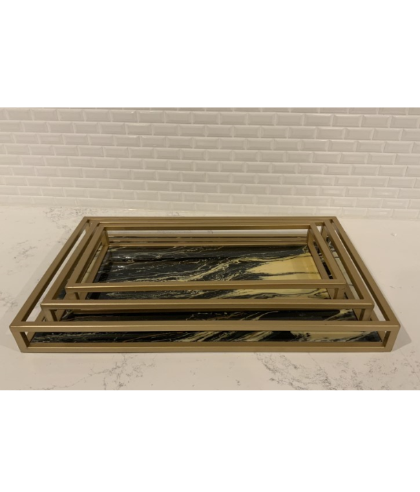 Set of 3 Metal Trays