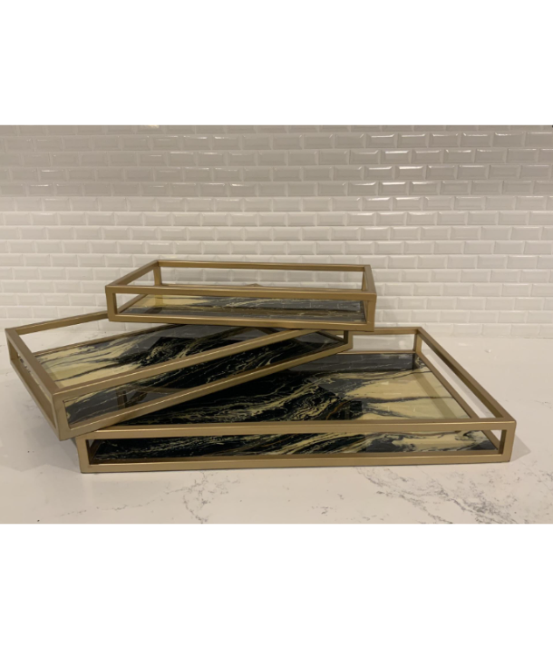 Set of 3 Metal Trays