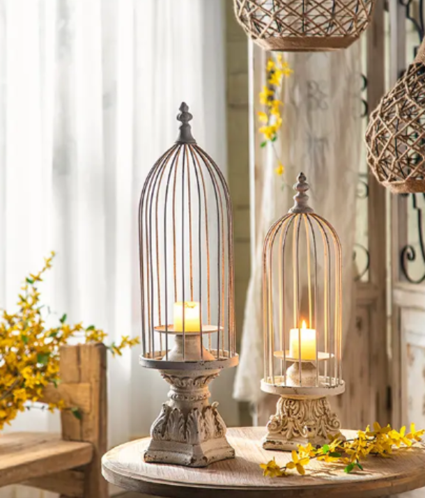 French Caged Candle  Holder