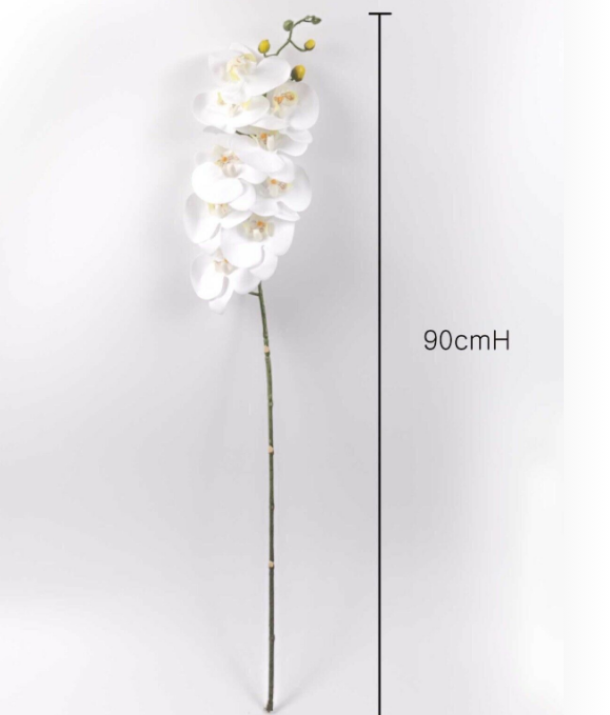 Real Look 9 Heads Orchids-White