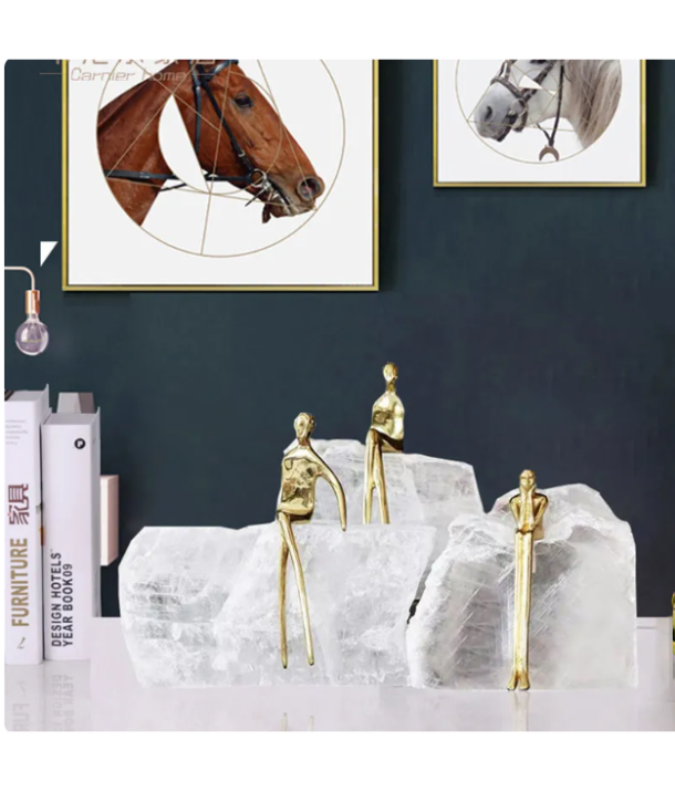 White Crystal Golden Man: Straight legs