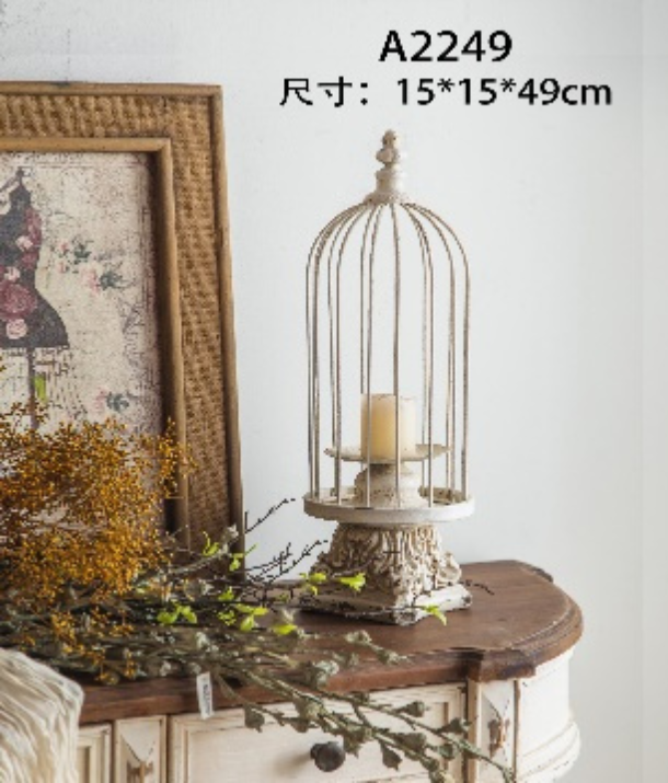 French Caged Candle  Holder